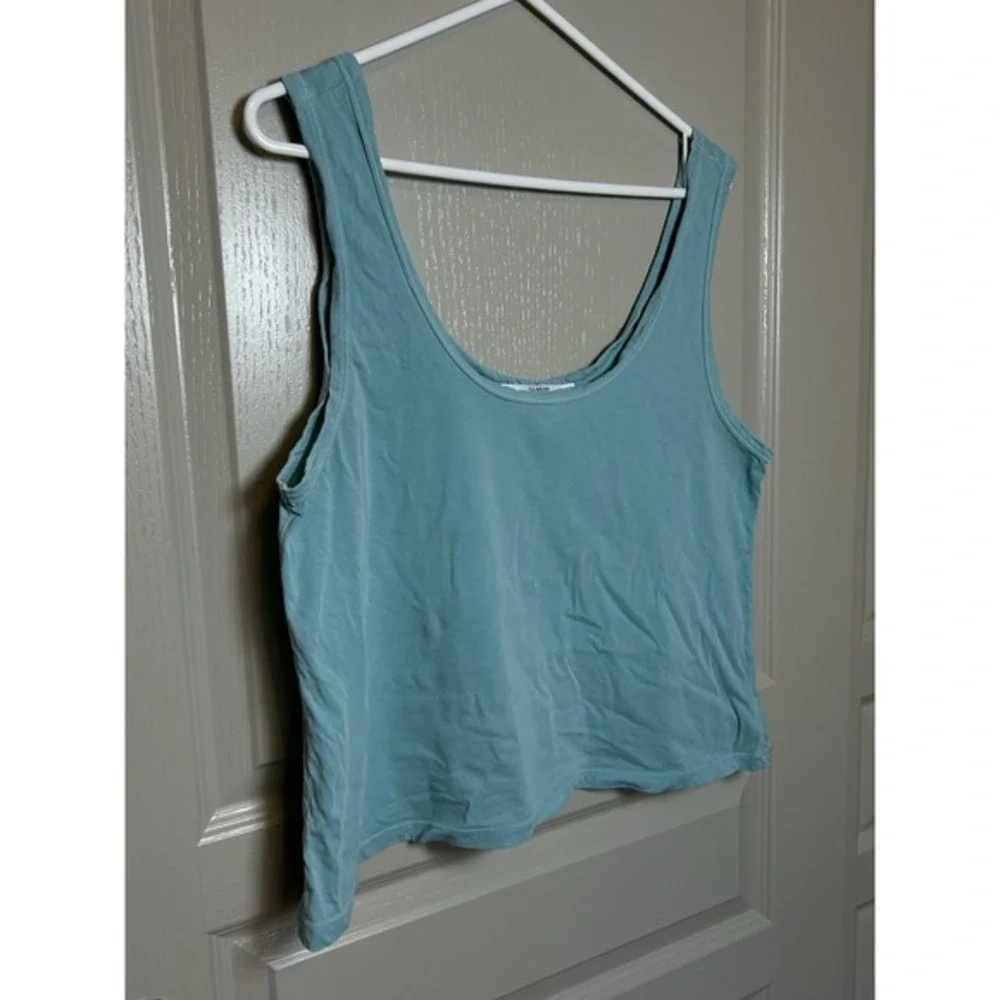 Tularosa Green Nora Tank‎ Top Aqua Splash Large Organic Cotton Casual Boho Beach